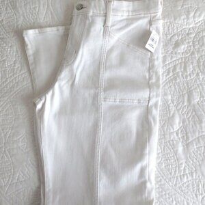 GAP White Cotton Mid-rise Bootcut Jeans